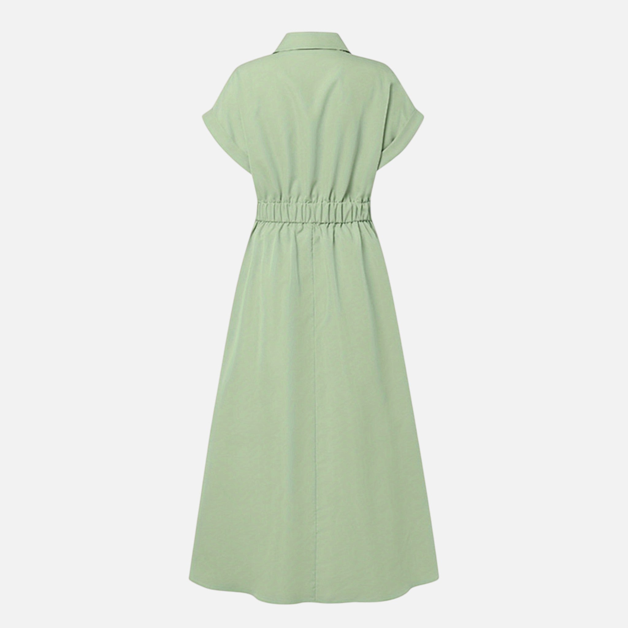 Women’s Button-Front Shirt Dress with Lapel Collar - Image 6