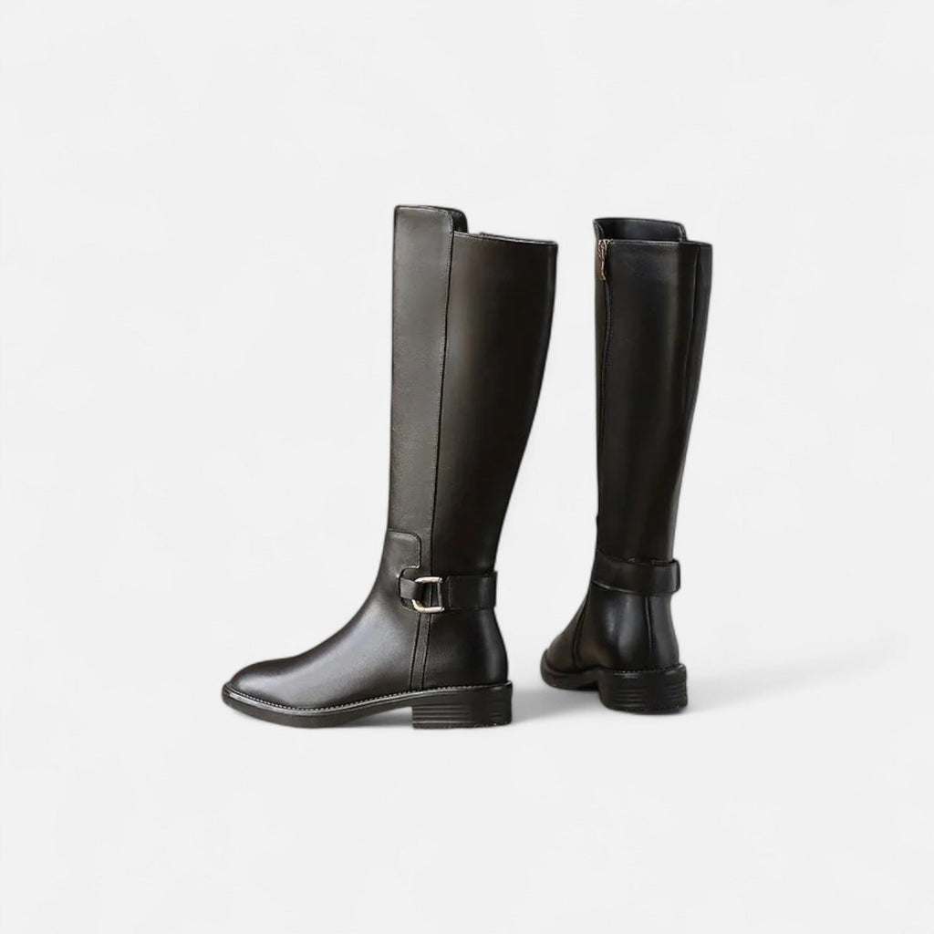 Women’s Knee-High Riding Boots Vintage Buckle Elegance - Image 5