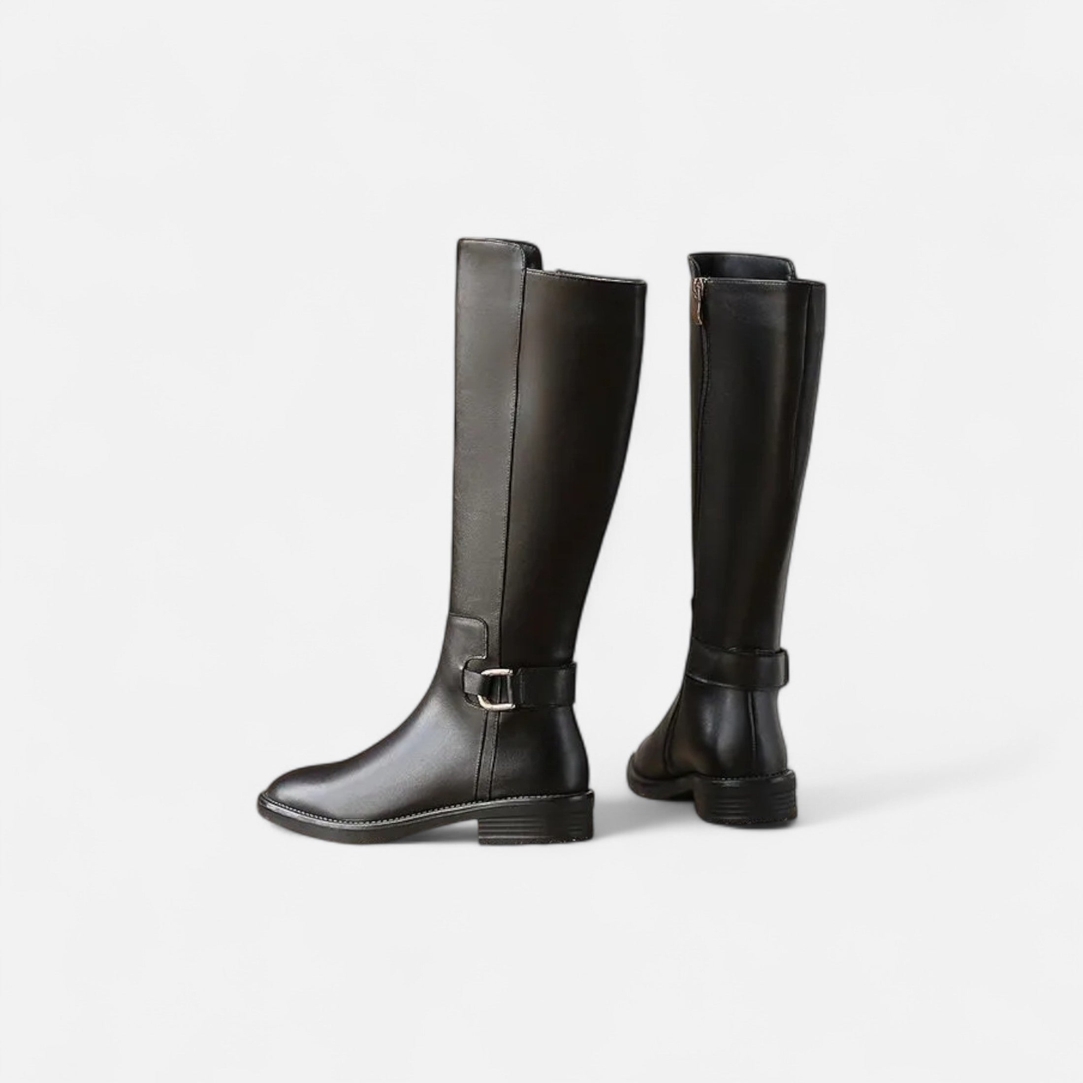 Women’s Knee-High Riding Boots Vintage Buckle Elegance - Image 5