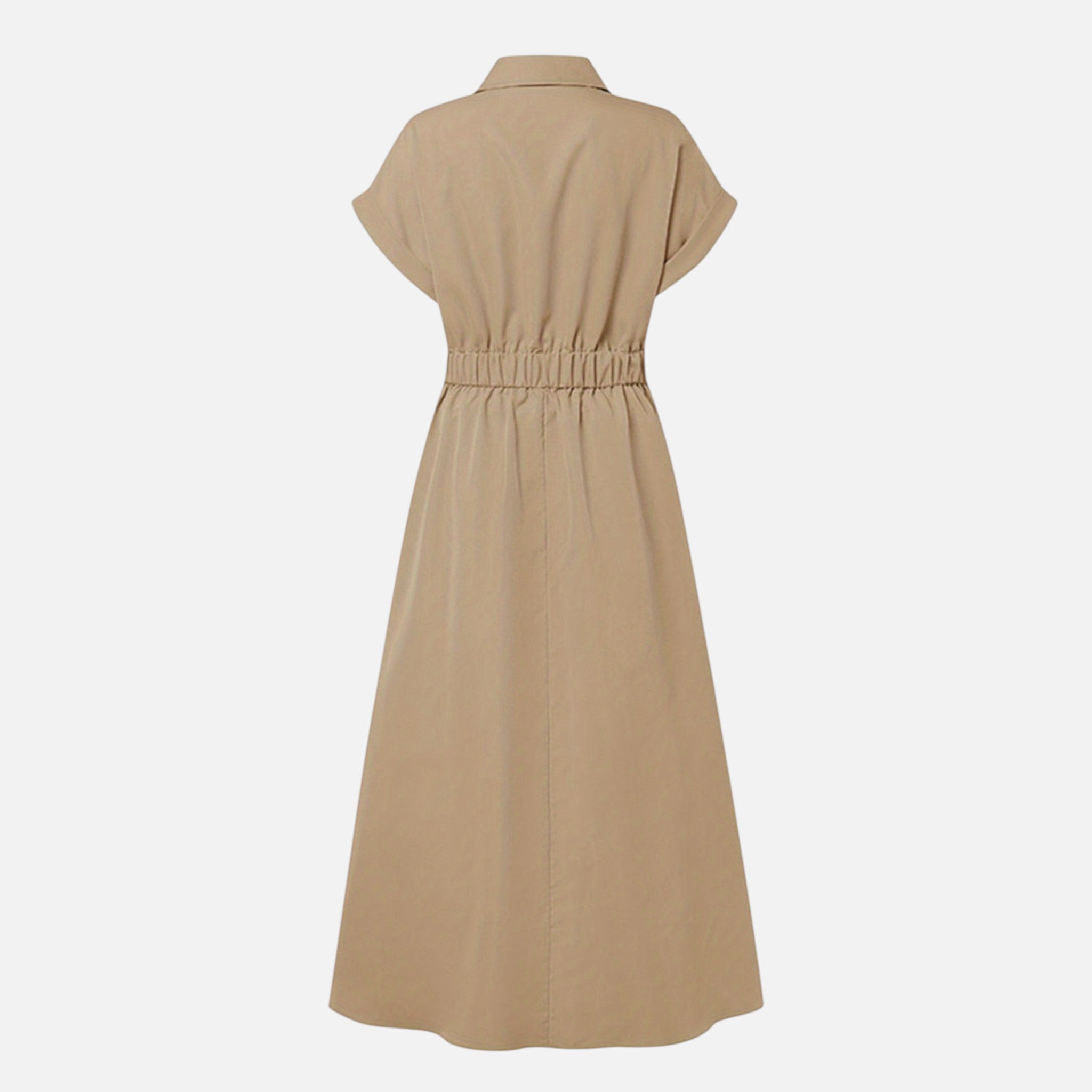 Women’s Button-Front Shirt Dress with Lapel Collar - Image 8