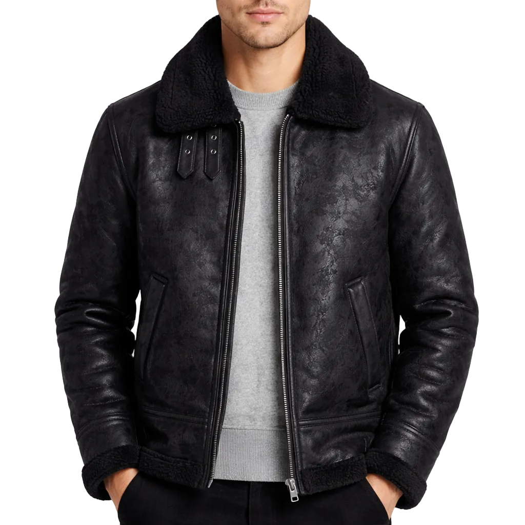 Men's Leather Flight Jacket Classic Aviation Style