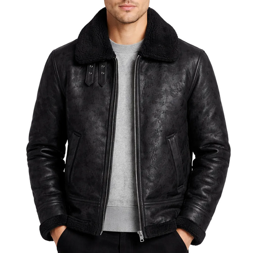 Men's Leather Flight Jacket Classic Aviation Style