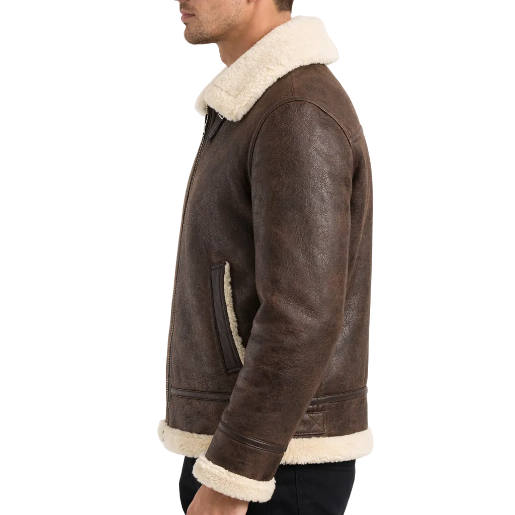 Men's Leather Flight Jacket Classic Aviation Style