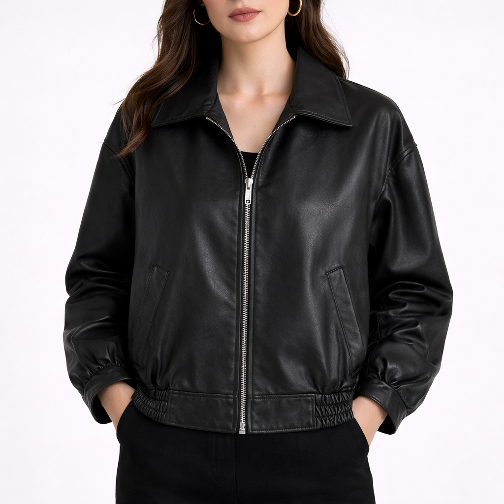 Women's Oversized Leather Jacket Classic