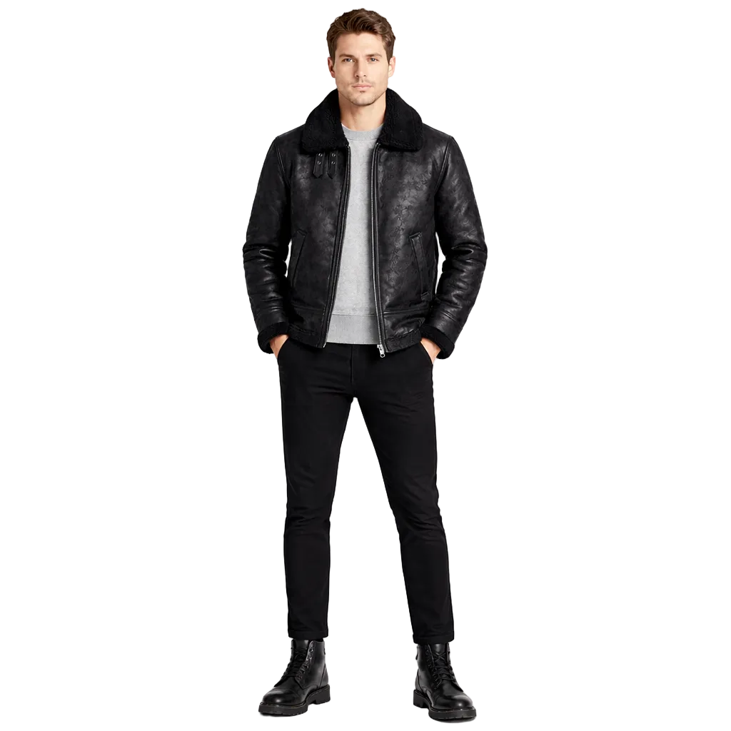 Men's Leather Flight Jacket Classic Aviation Style