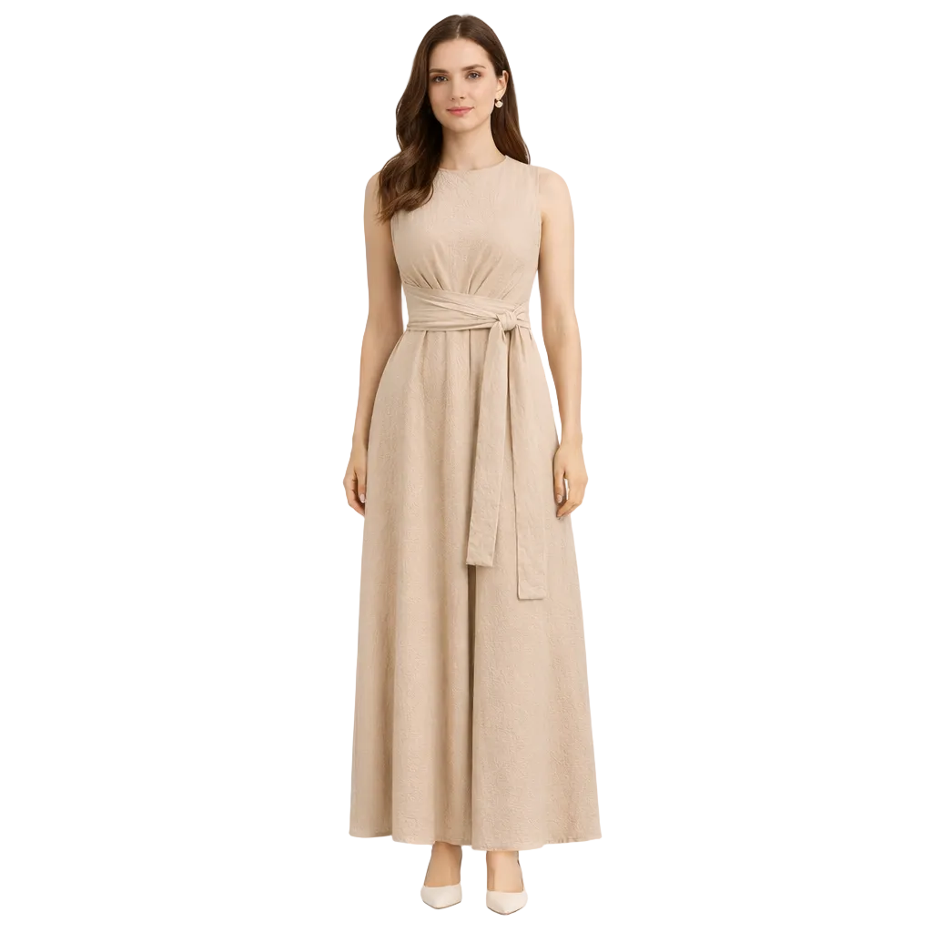 Women's Sleeveless Midi Dress Elegant Fit