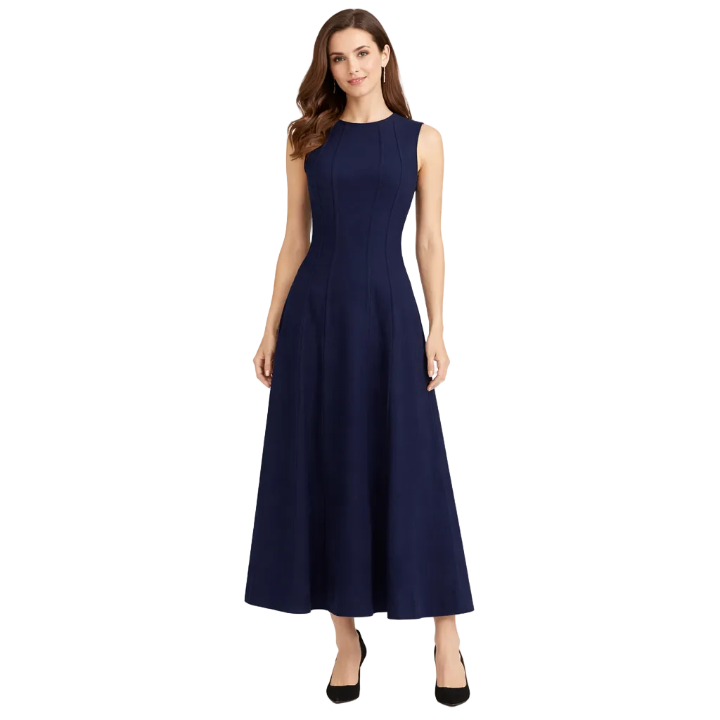 Women Sleeveless Frill Summer Dress