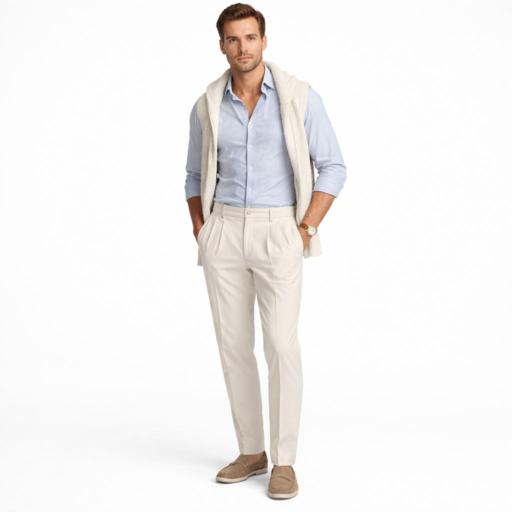 Men's Tapered Commuter Pants Beige Black
