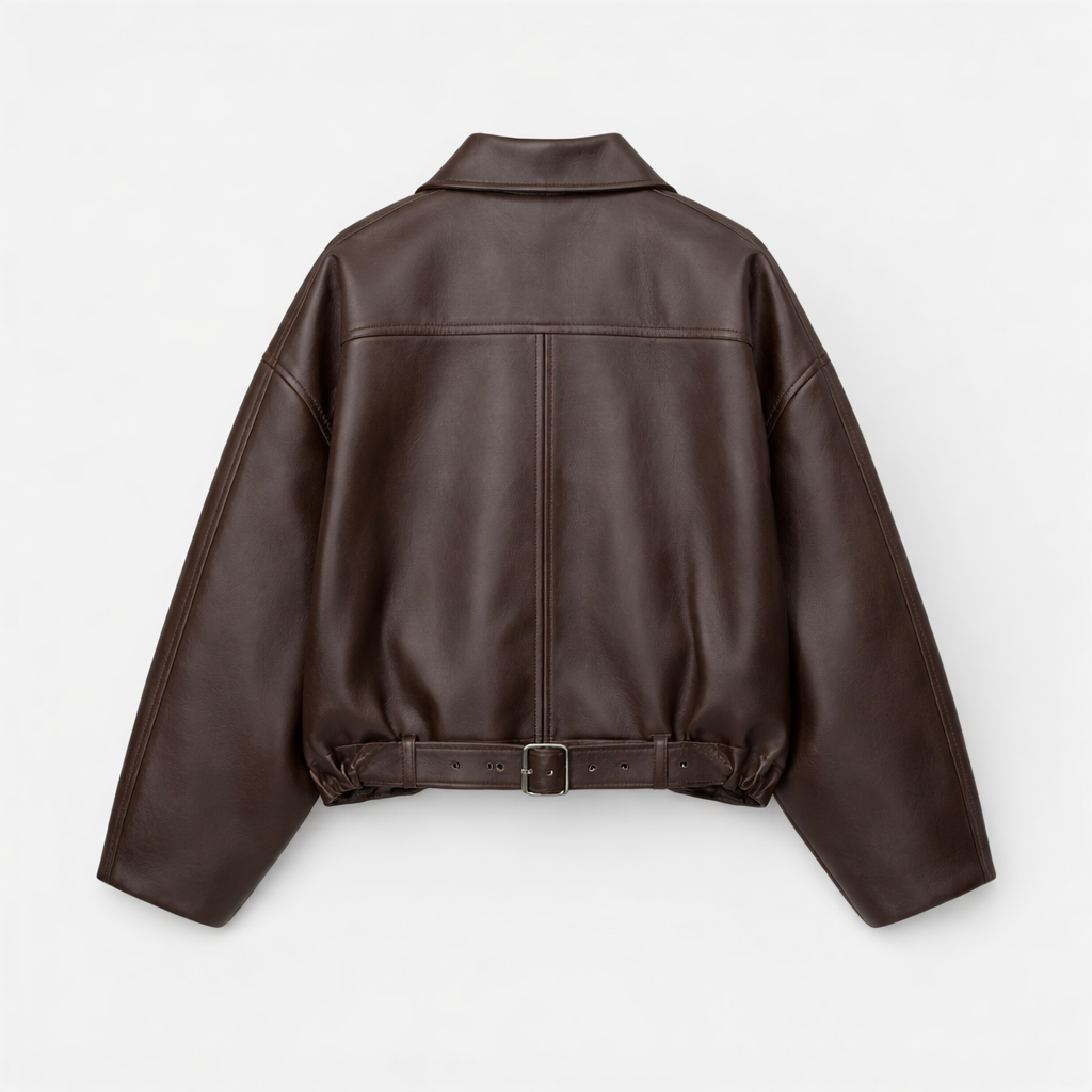 Women's PU Leather Bomber Jacket