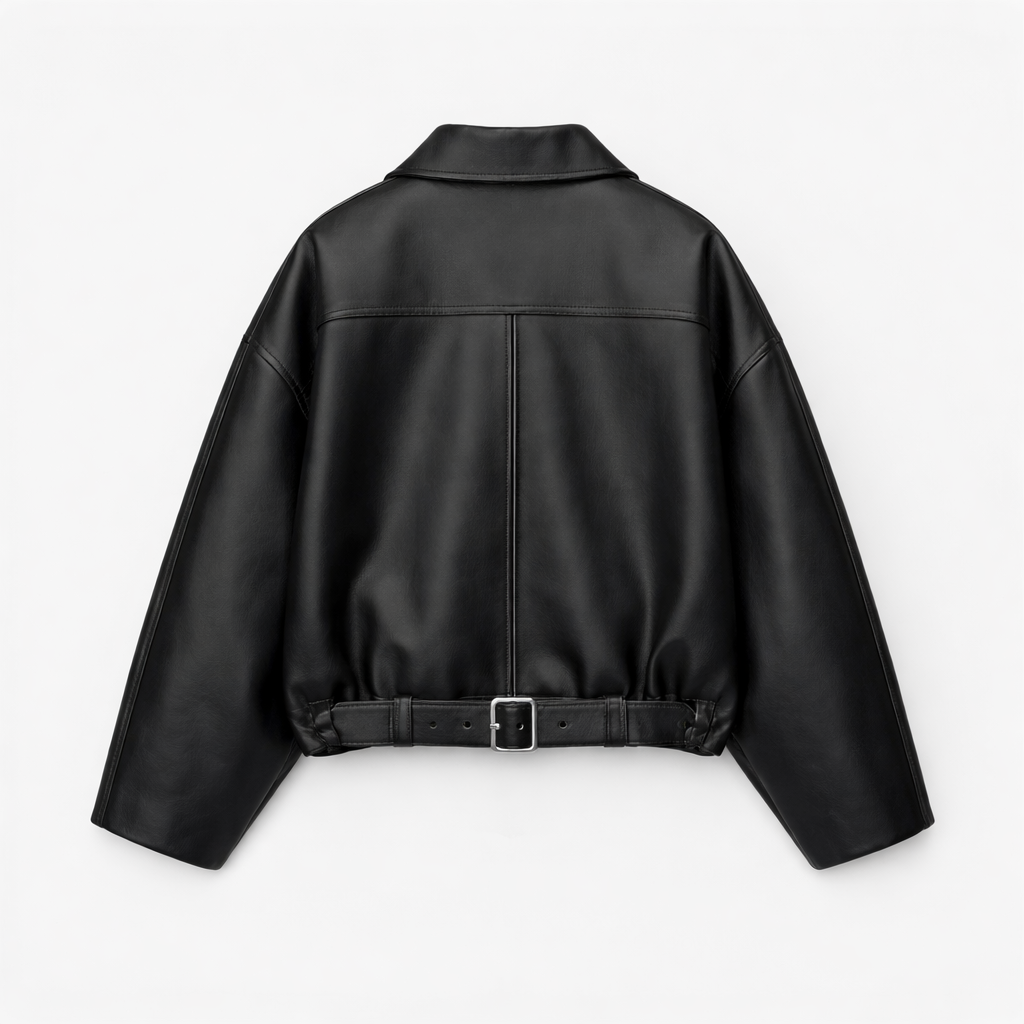 Women's PU Leather Bomber Jacket