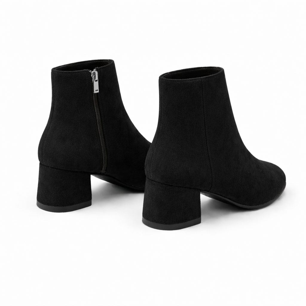 Suede Ankle Boots Women's Block Heel Shoes