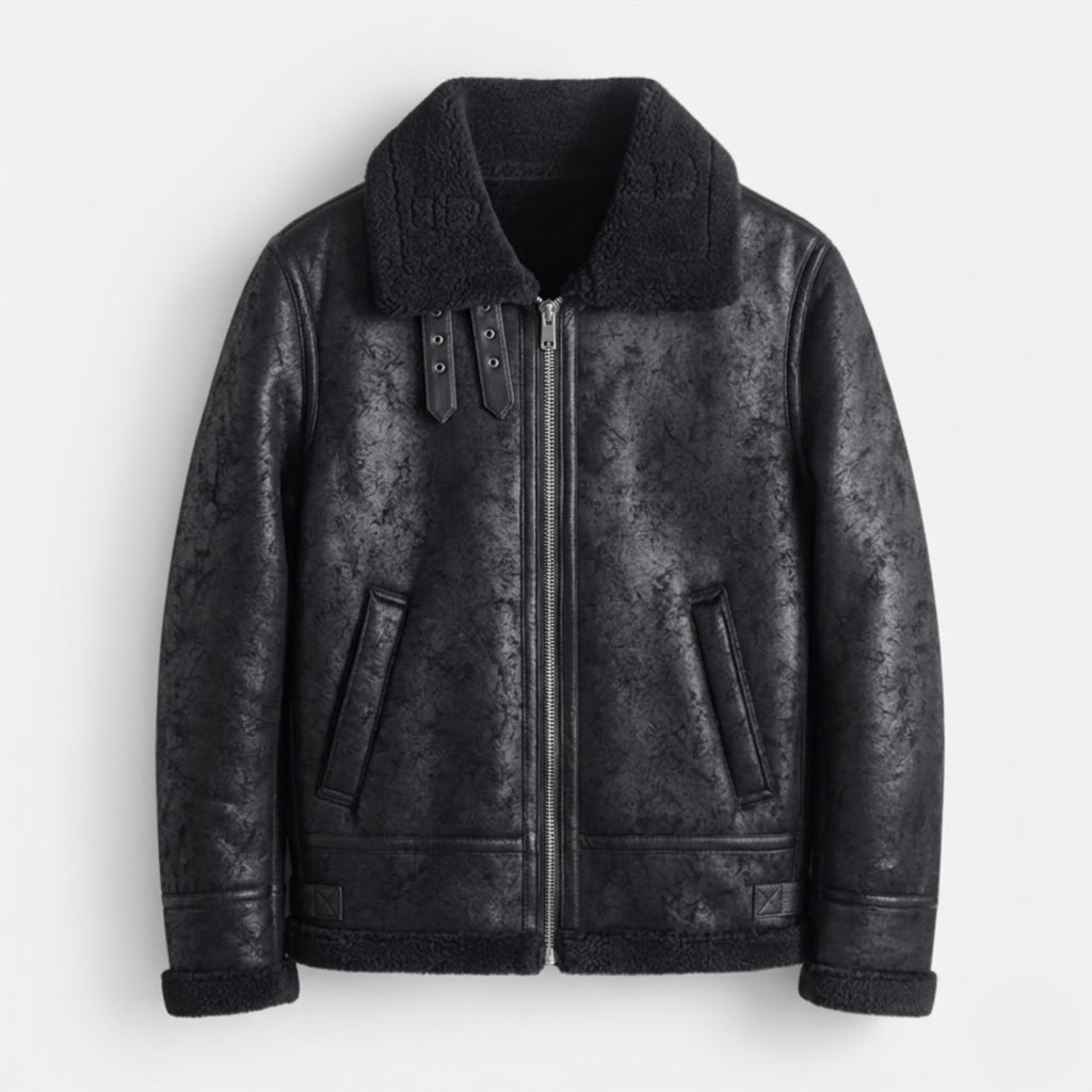 Men's Leather Flight Jacket Classic Aviation Style