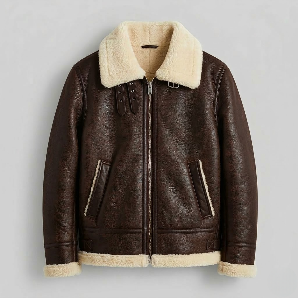 Men's Leather Flight Jacket Classic Aviation Style