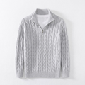Men's Thick Knit Turtleneck Half-Zip Sweater