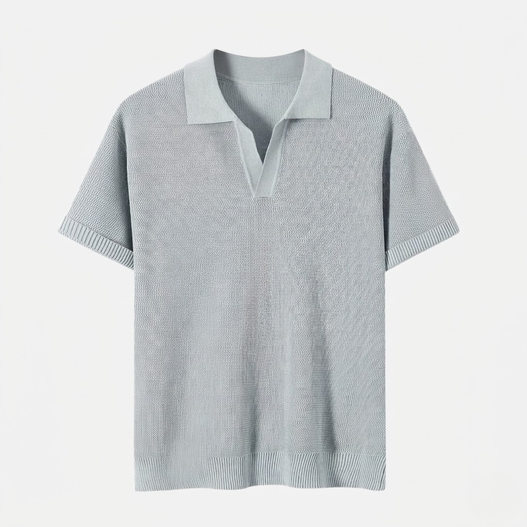 Men's Knit Shirt Business Casual Starry Texture