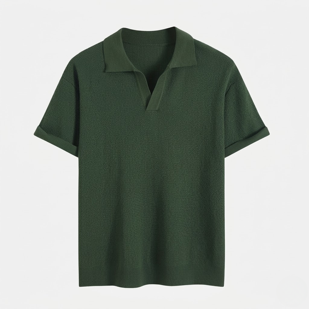 Men's Knit Shirt Business Casual Starry Texture