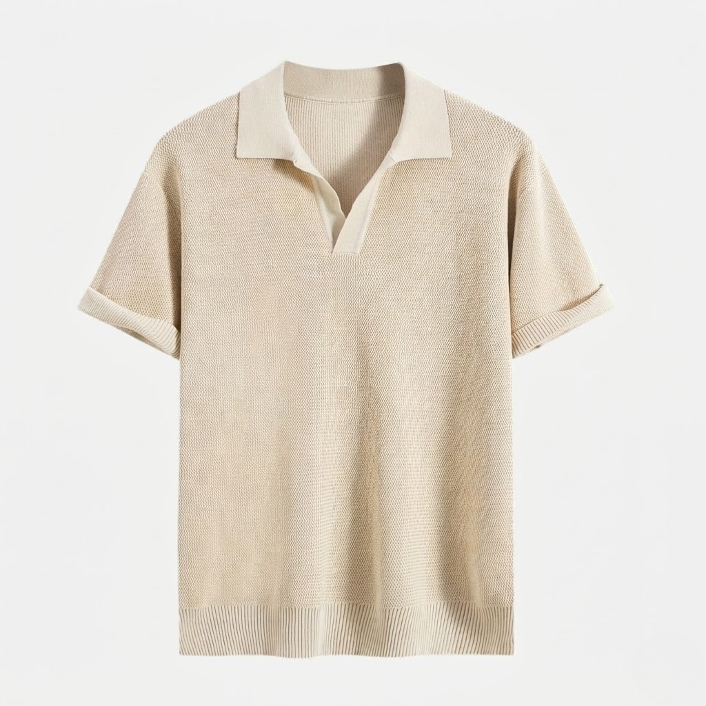 Men's Knit Shirt Business Casual Starry Texture