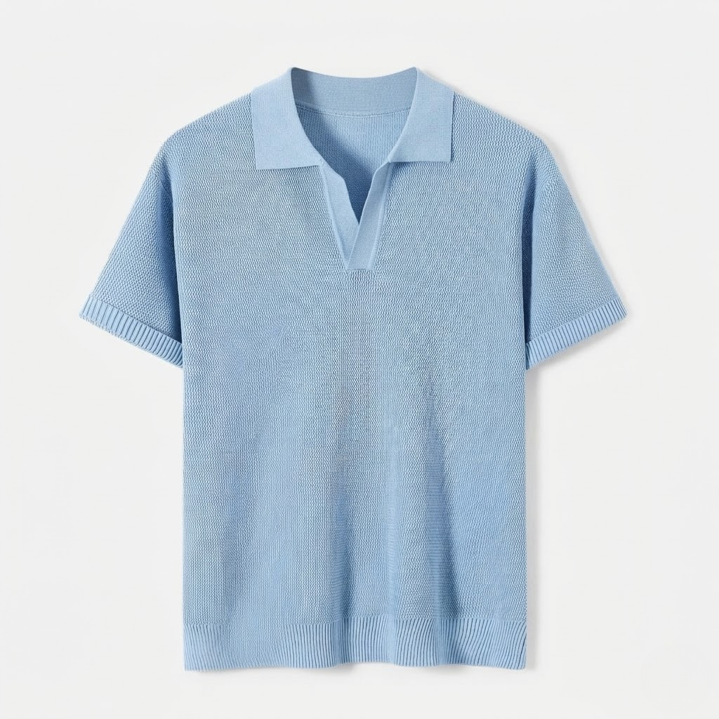 Men's Knit Shirt Business Casual Starry Texture