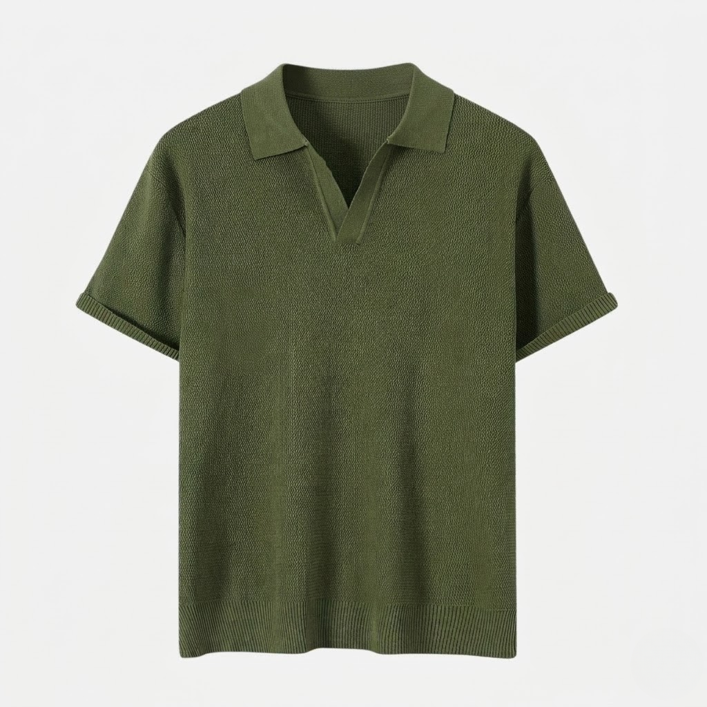 Men's Knit Shirt Business Casual Starry Texture