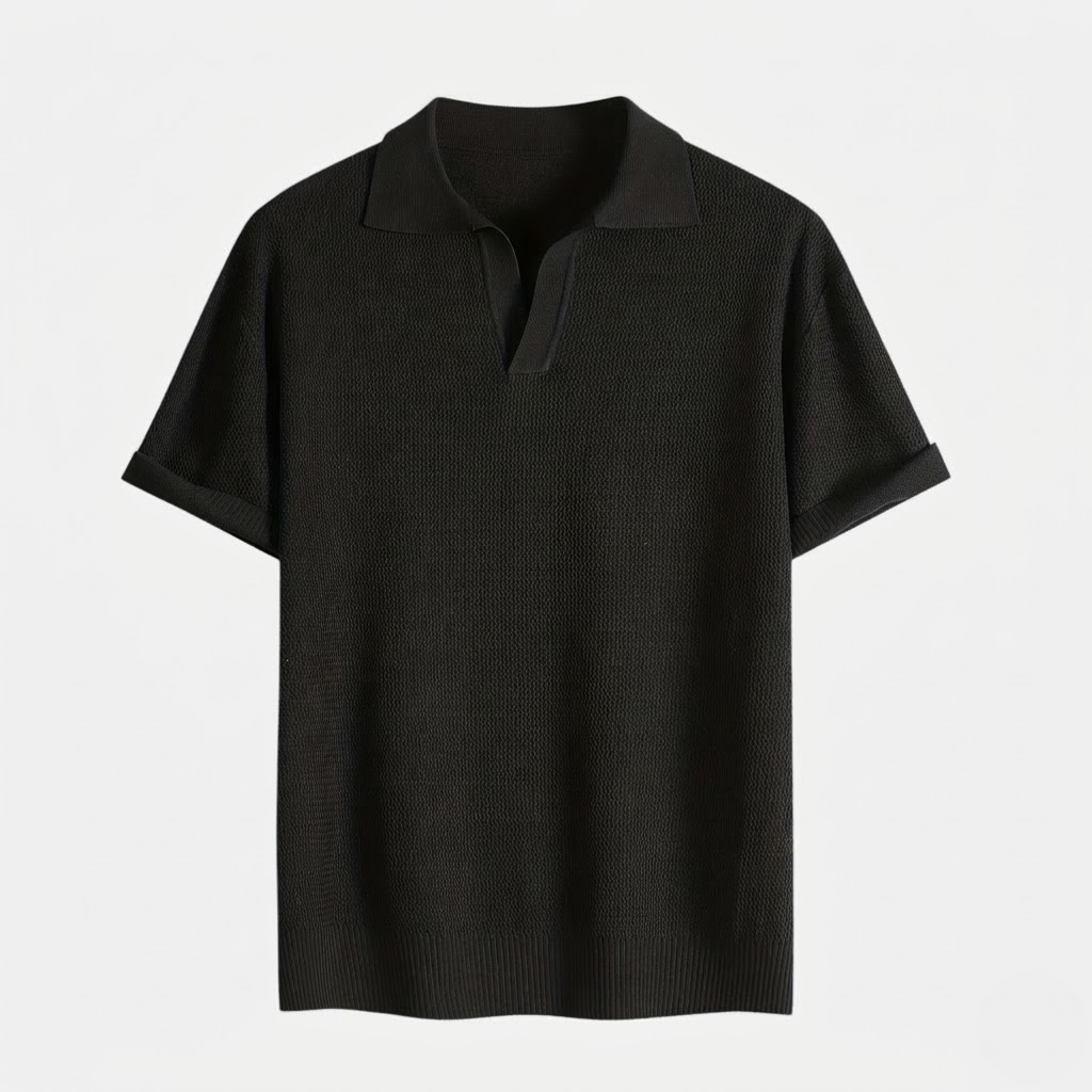 Men's Knit Shirt Business Casual Starry Texture