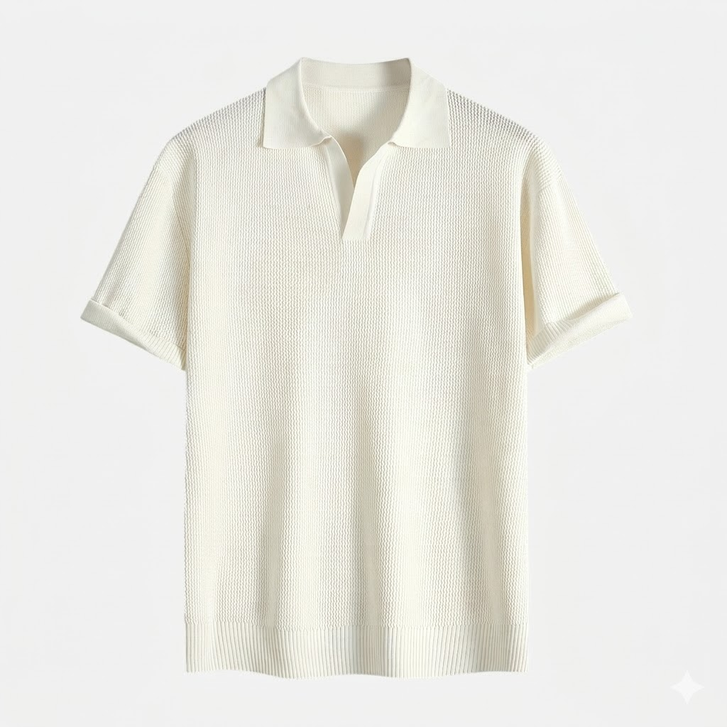 Men's Knit Shirt Business Casual Starry Texture
