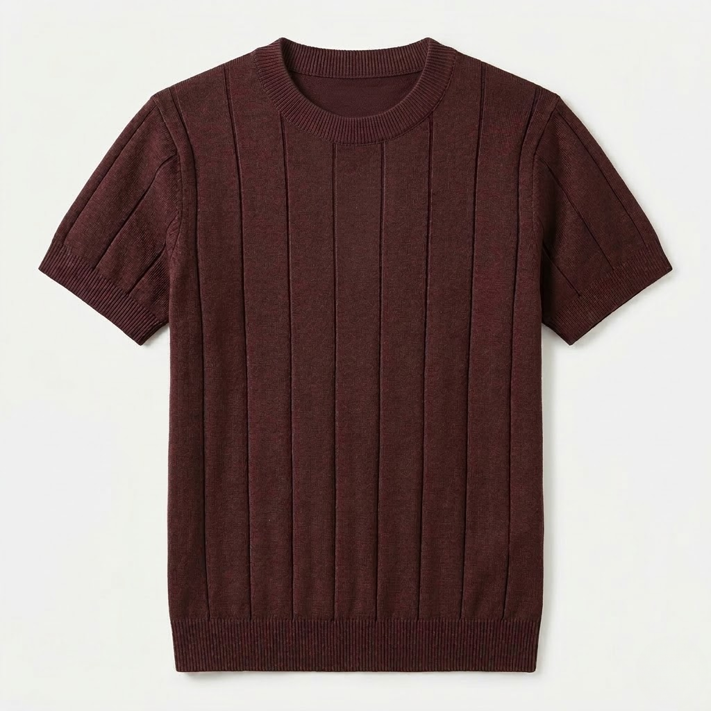 Men's Slim Fit Striped Knit T-Shirt