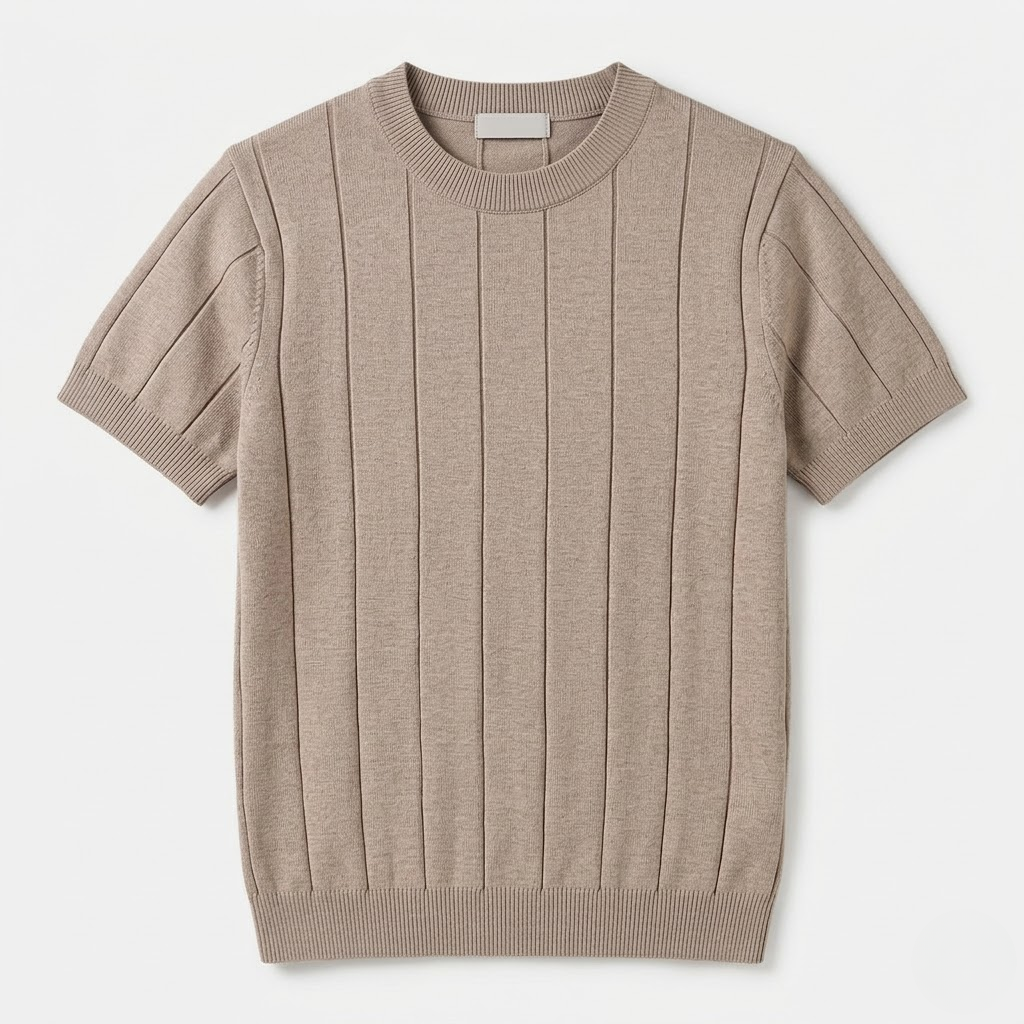Men's Slim Fit Striped Knit T-Shirt