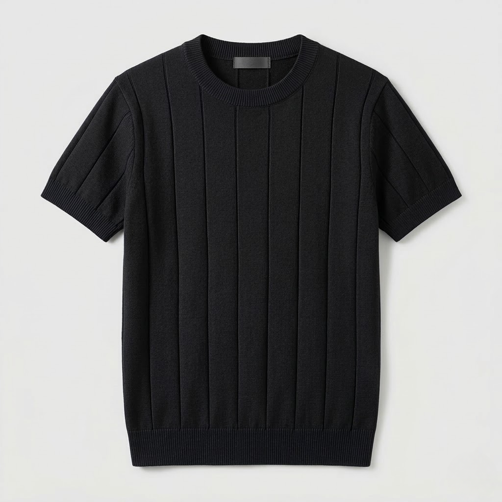 Men's Slim Fit Striped Knit T-Shirt