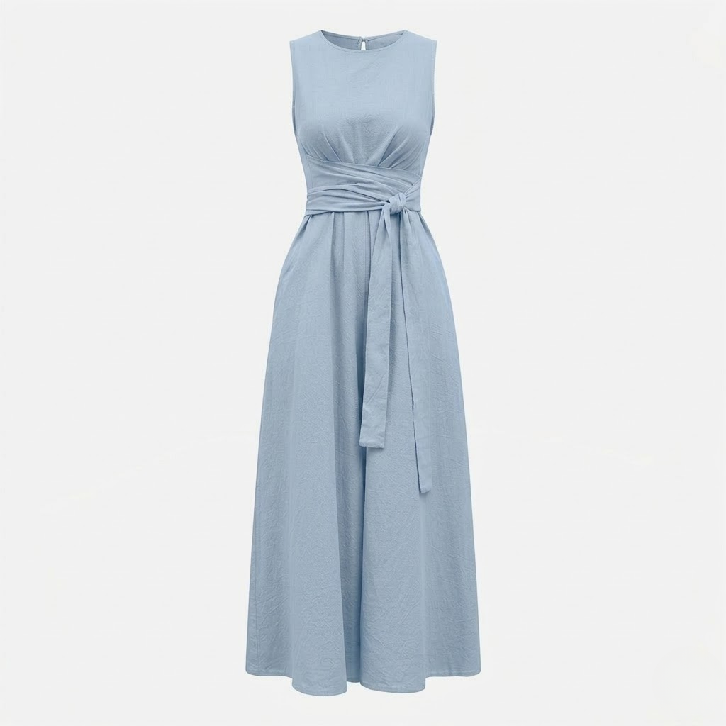 Women's Sleeveless Midi Dress Elegant Fit