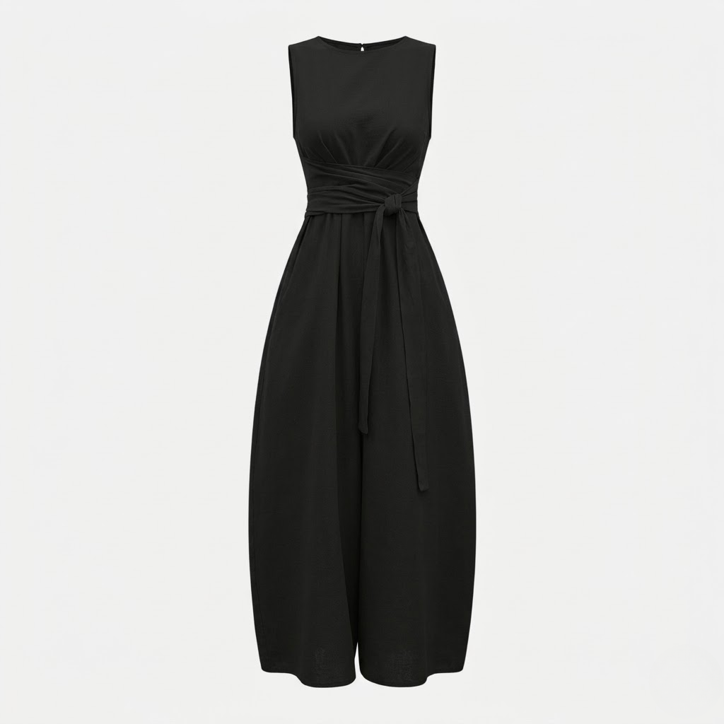 Women's Sleeveless Midi Dress Elegant Fit