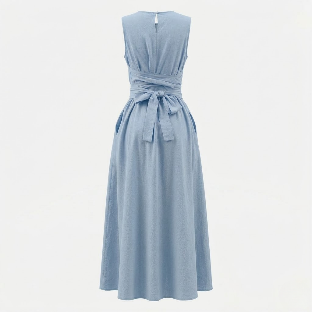 Women's Sleeveless Midi Dress Elegant Fit