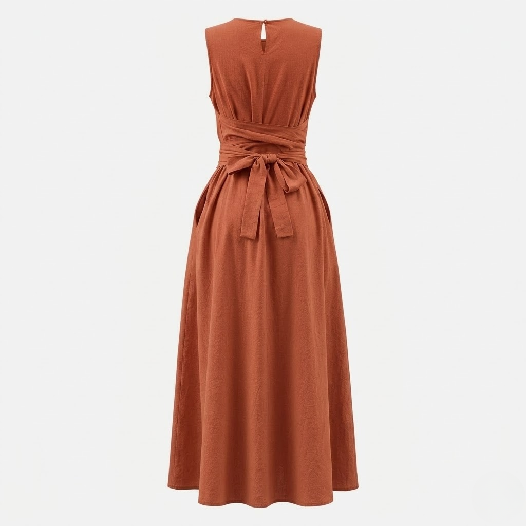 Women's Sleeveless Midi Dress Elegant Fit
