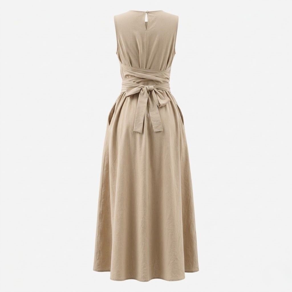 Women's Sleeveless Midi Dress Elegant Fit