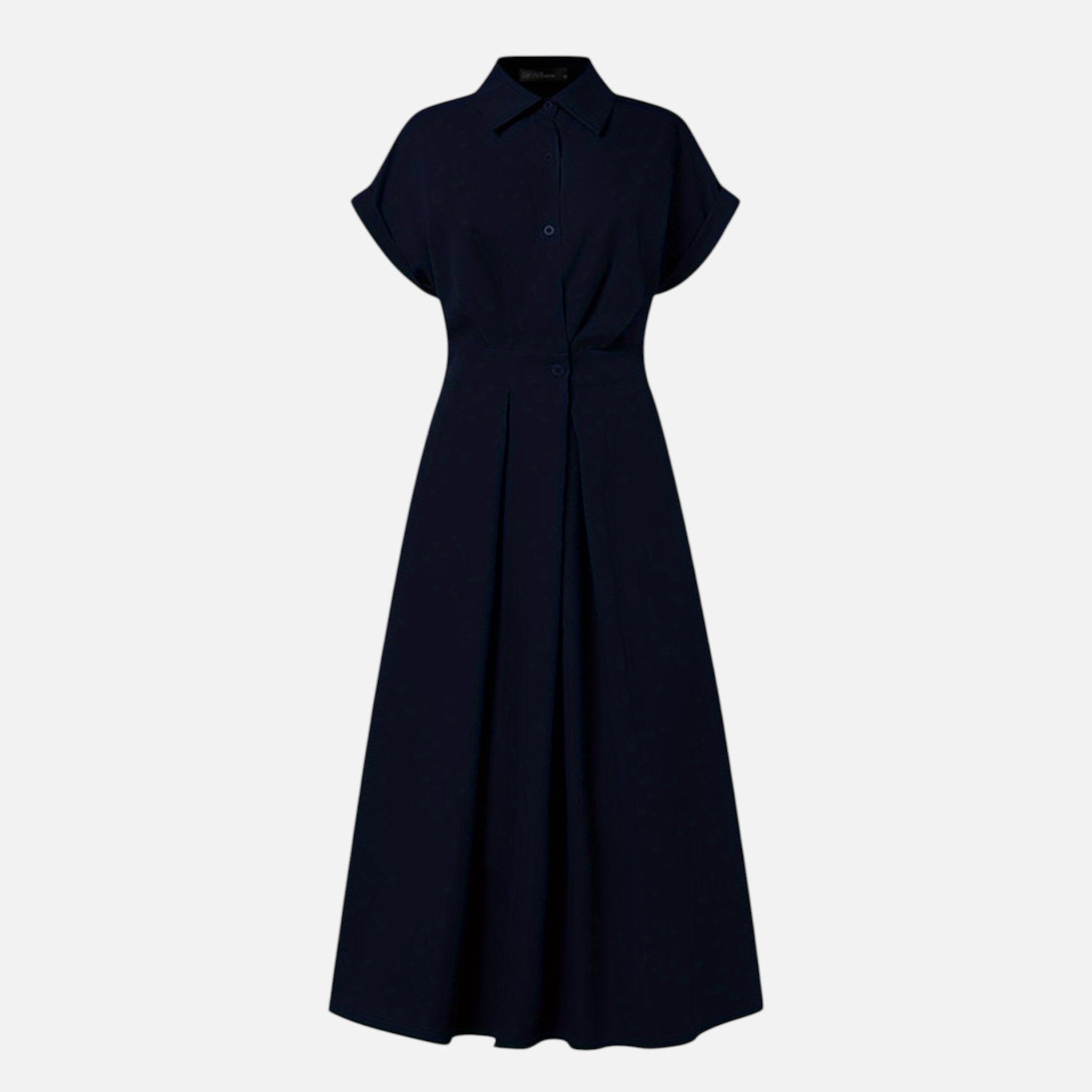 Women’s Button-Front Shirt Dress with Lapel Collar - Image 4