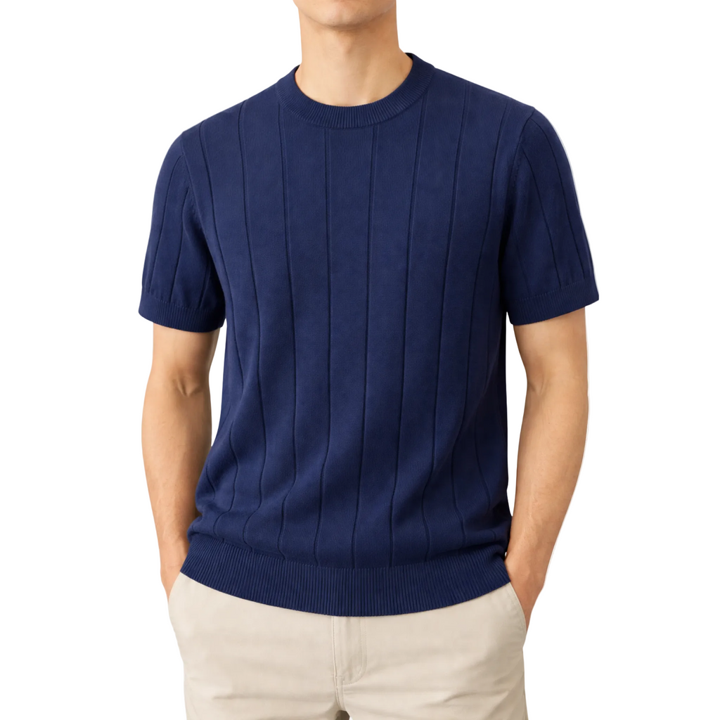 Men's Slim Fit Striped Knit T-Shirt