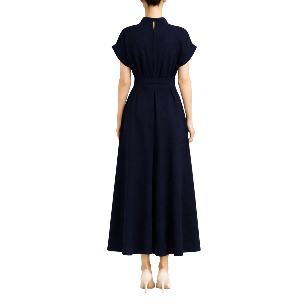 Women Shirt Dress Lapel Collar Button Front