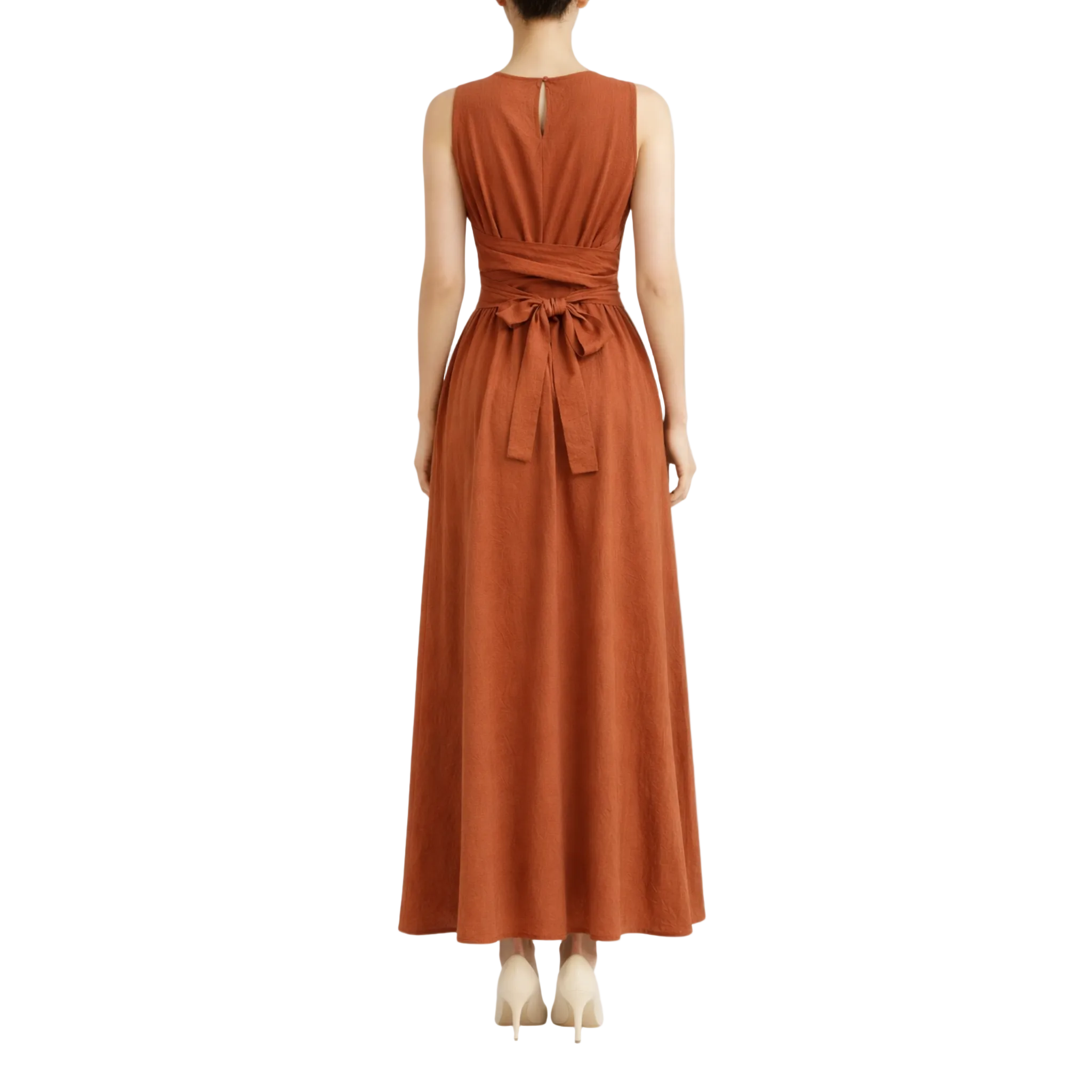 Women's Sleeveless Midi Dress Elegant Fit