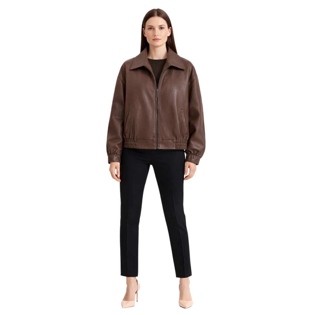 Women's Oversized Leather Jacket Classic