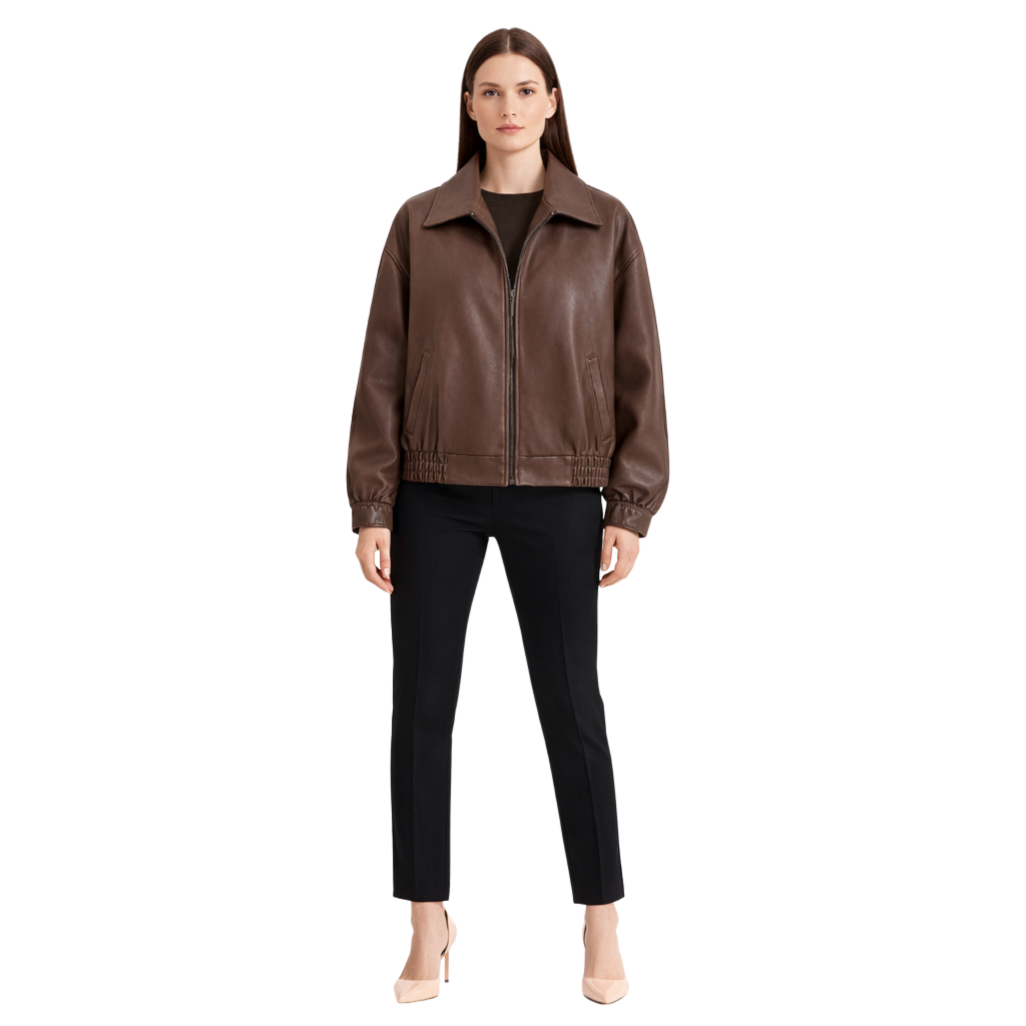 Women's Oversized Leather Jacket Classic