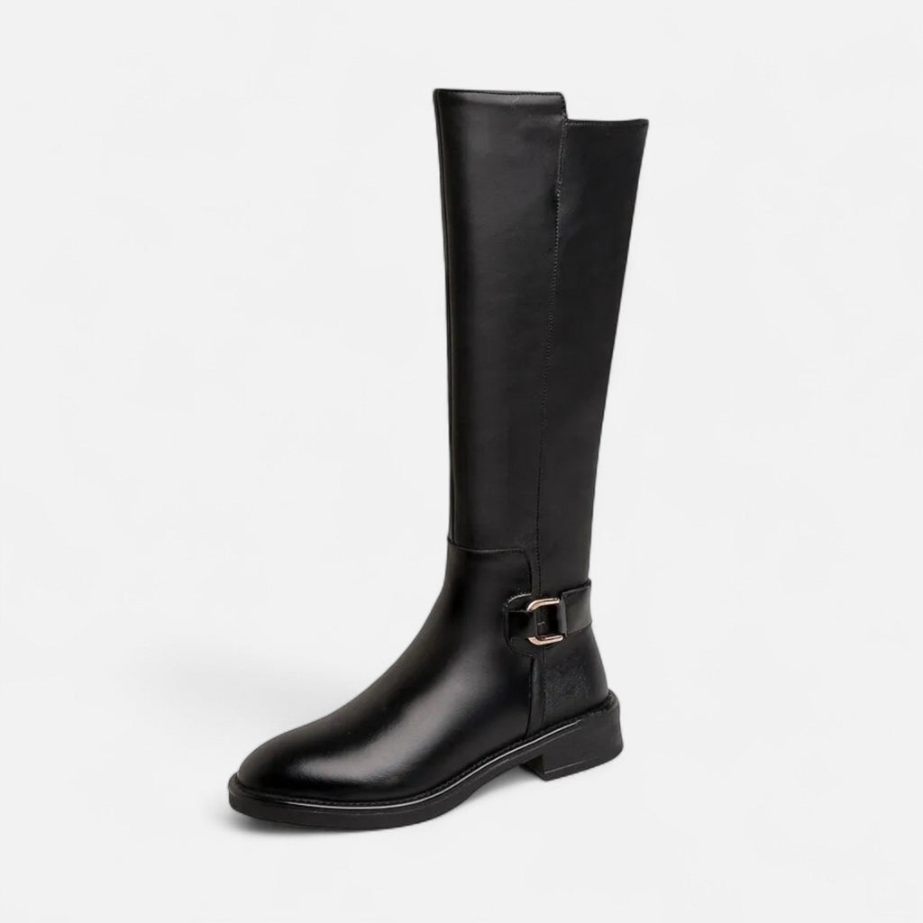 Women’s Knee-High Riding Boots Vintage Buckle Elegance